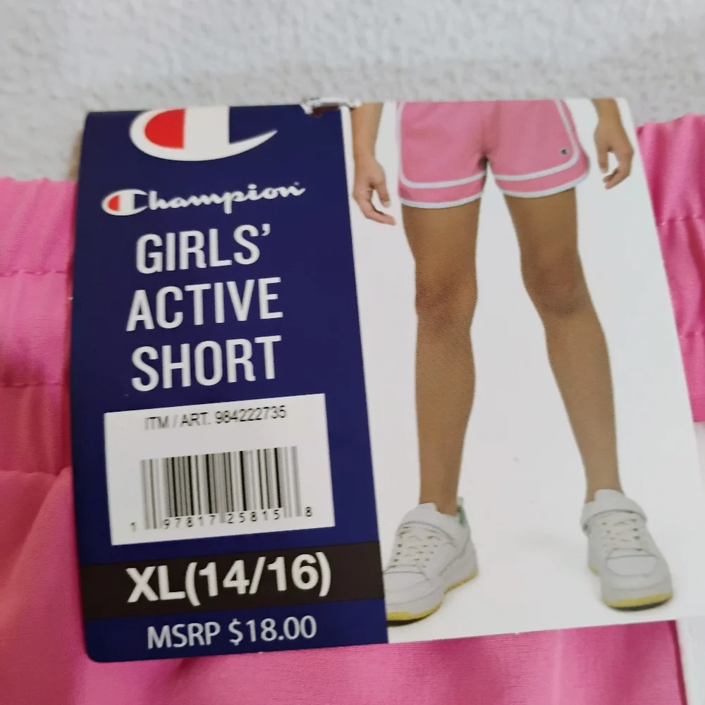 Champion Kids Vibrant Pink Athletic Shorts - Picture 2 of 10